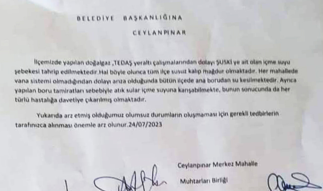 Ceylanpınar'daki kazılar ilçeyi susuz bırakıyor