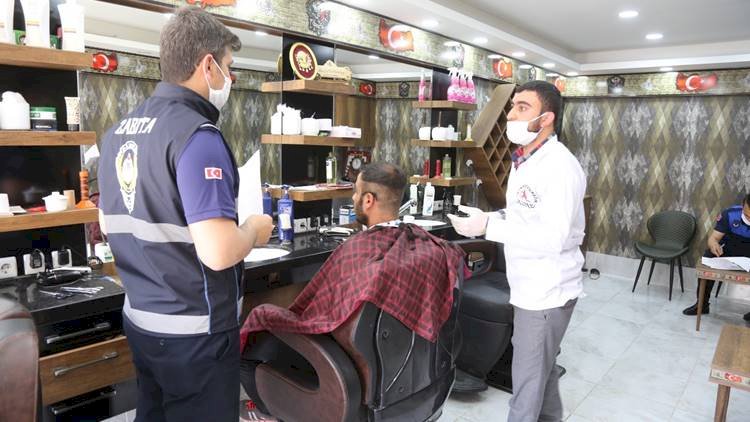 Zabıta Ekipleri Eyyübiye'de Kuaför Salonlarını Denetledi