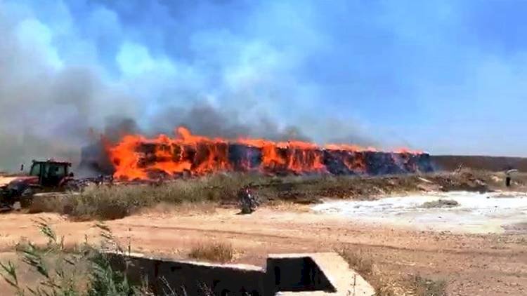 Harran'da Yakılan Anız Saman Balyalarına Sıçradı