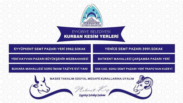 Şanlıurfa Eyyübiye'de Kurban Satış ve Kesim Yerleri Açıklandı