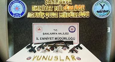 Şanlıurfa'da asayiş uygulaması: 9 tabanca ve 1 tüfek ele geçirildi