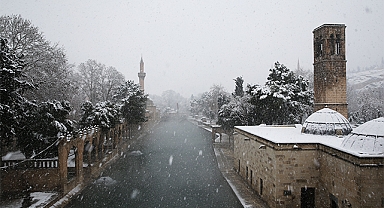 Balıklıgöl'den kar manzaraları