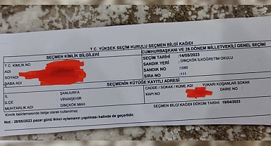 Şanlıurfa'da 5 ay önce ölen vatandaşa seçmen kağıdı gönderildi