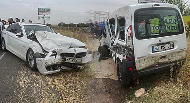 Şanlıurfa'da otomobil ile hafif ticari araç çarpıştı: Yaralılar var