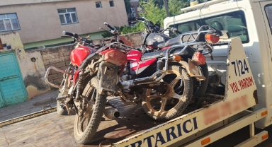 Ceylanpınar'da uygulama: 4 motosiklet trafikten men edildi