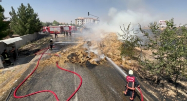 Şanlıurfa'da anız yangını saman yüklü tıra sıçradı