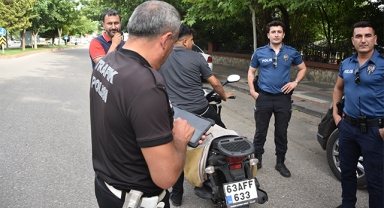 Siverek'te motosiklet sürücülerine yönelik denetim