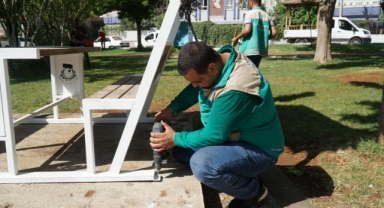 Haliliye'de parklarda bakım onarım çalışması yapılıyor