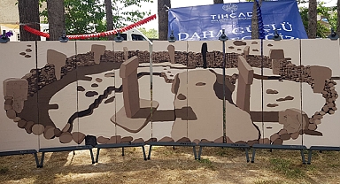 İlkokul öğrencileri atık kumaştan Göbeklitepe tablosu yaptı