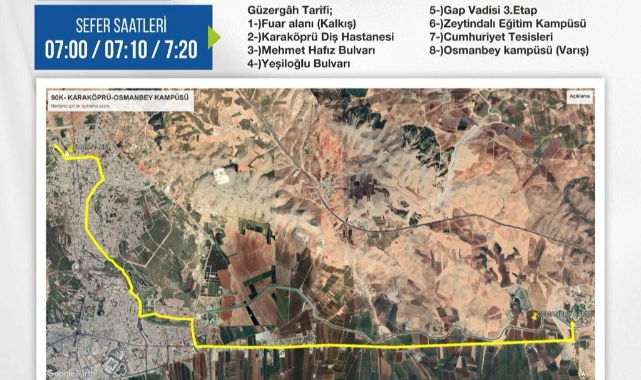 90K Karaköprü-Osmanbey hattı sefer sayılarında artış