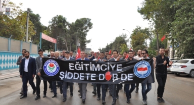 Şanlıurfa'da okul müdürüne saldırıya tepki yürüyüşü