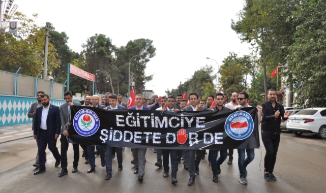 Şanlıurfa&#039;da okul müdürüne saldırıya tepki yürüyüşü