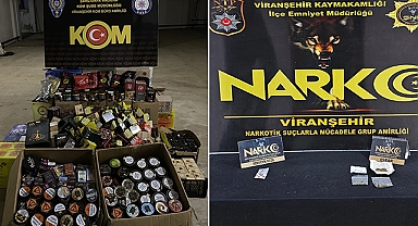 Şanlıurfa'nın ilçesinde kaçakçılık ve uyuşturucu operasyonu