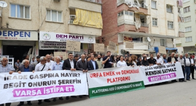 Birecik'te DEM Parti binasına saldırı protesto edildi