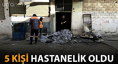 Şanlıurfa'da bir binanın merdiven boşluğunda yangın çıktı