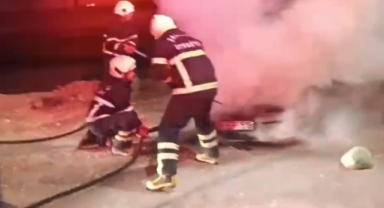 Haliliye'de bir otomobilde korkutan yangın