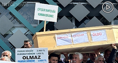 Suruçlu çiftçilerden tabutlu eylem