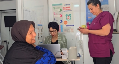 Eyyübiye Belediyesi Mobil Sağlık Tarama Aracı görevde