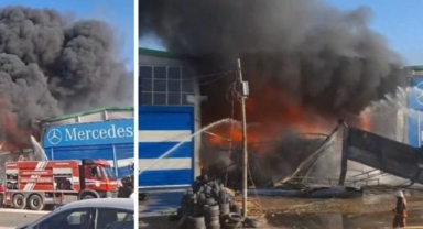 Şanlıurfa'da, Evren Sanayi bölgesinde yangın