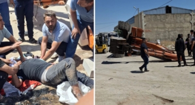 Şanlıurfa'da iş makinesi devrildi sürücü altında kaldı