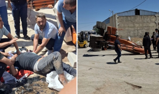 Şanlıurfa&#039;da iş makinesi devrildi sürücü altında kaldı