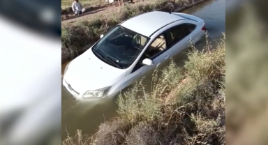 Şanlıurfa'da otomobil sulama kanalına uçtu
