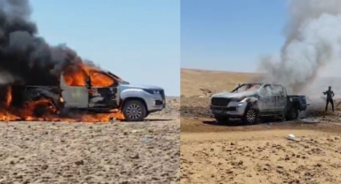 Şanlıurfa'da seyir halindeki araç alev aldı