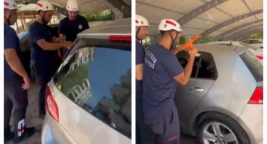 Şanlıurfa'da bir yaşındaki çocuk otomobilde mahsur kaldı