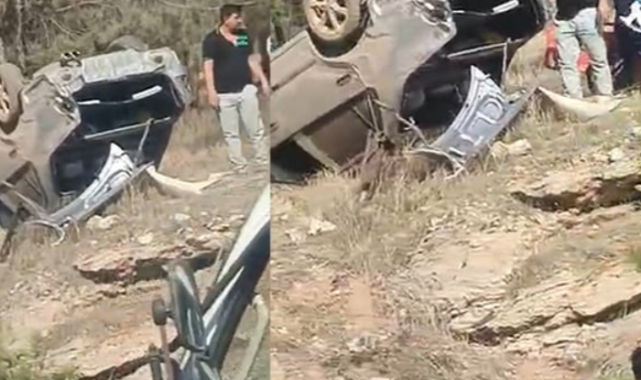 Şanlıurfa’da yoldan çıkan araç takla attı
