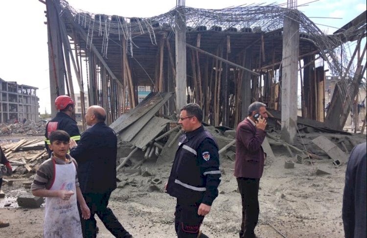 Beton dökümü sırasında inşaat çöktü: 1 yaralı