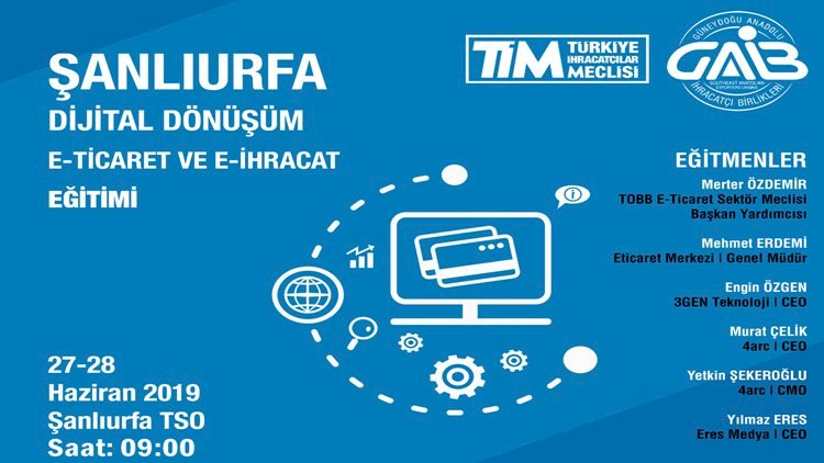 ŞUTSO'da Önemli proje E-Ticaret ve E-İhracat Eğitimleri Yarın Başlıyor