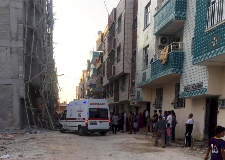 Eyyübiye'de İnşaat Halindeki Binanın İskeleti Çöktü : 5 İşçi Yaralandı