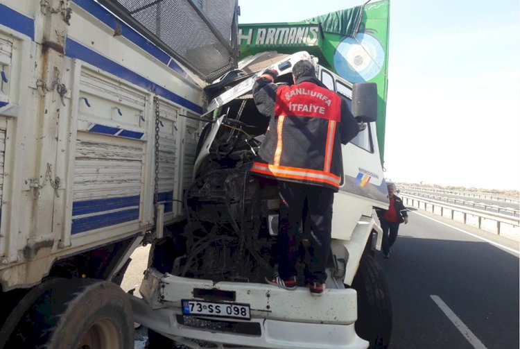 Şanlıurfa'da Pamuk Yüklü Kamyonların Ağır Kazası : 1 Yaralı