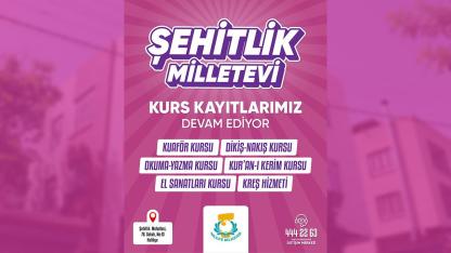 Şehitlik Milletevi'nde kurs kayıtları devam ediyor