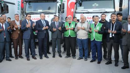 Şanlıurfa'dan Gazze'ye 4 tır gıda malzemesi gönderildi