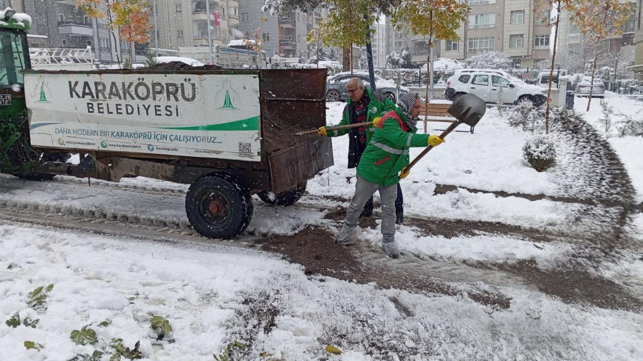 Karaköprü belediyesi karla mücadelede teyakkuzda