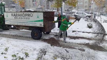 Karaköprü belediyesi karla mücadelede teyakkuzda