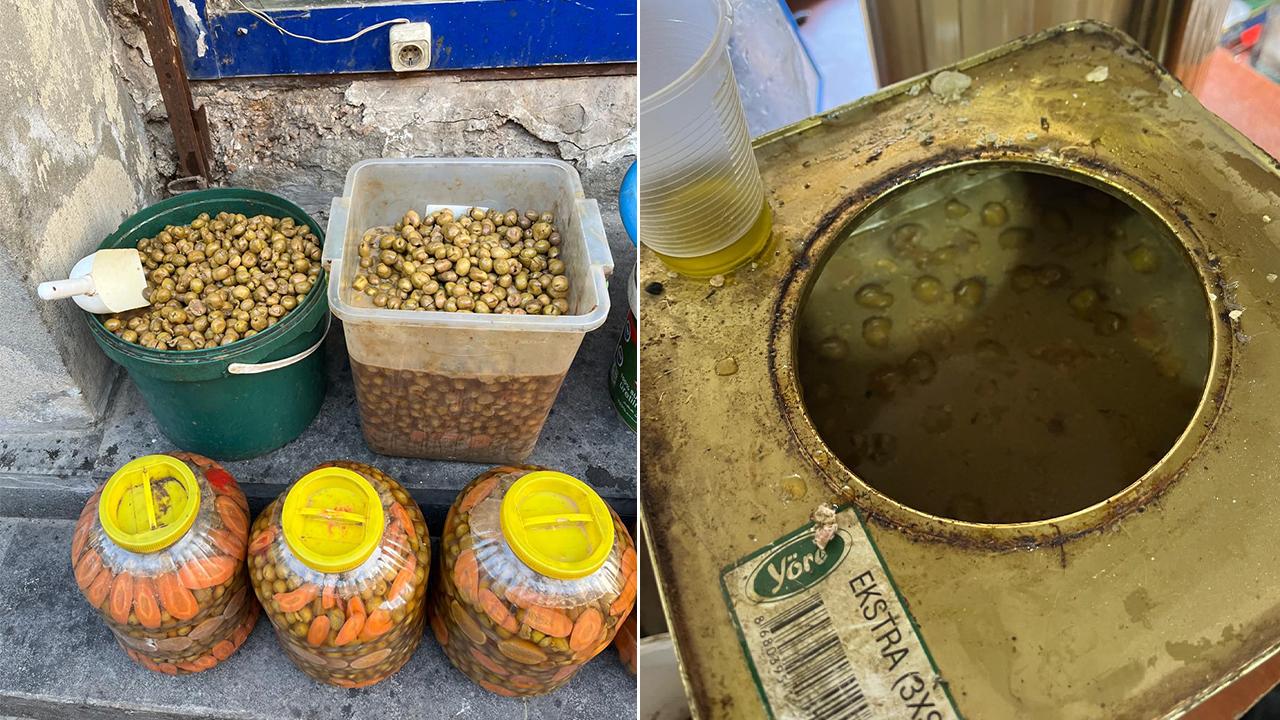 Şanlıurfa Eyyübiye'de 1 ton bozulmuş zeytin ele geçirildi
