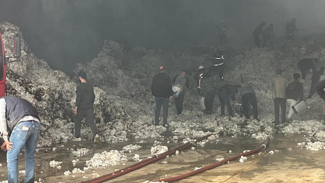 Şanlıurfa’da bir pamuk fabrikasında yangın çıktı