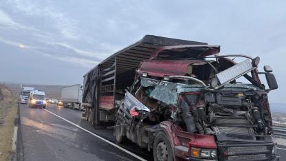 Şanlıurfa'da iki tırın çarpışması sonucu 1 kişi yaralandı