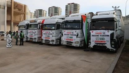 Şanlıurfa'dan Gazze'ye 5 tır insani yardım gönderildi