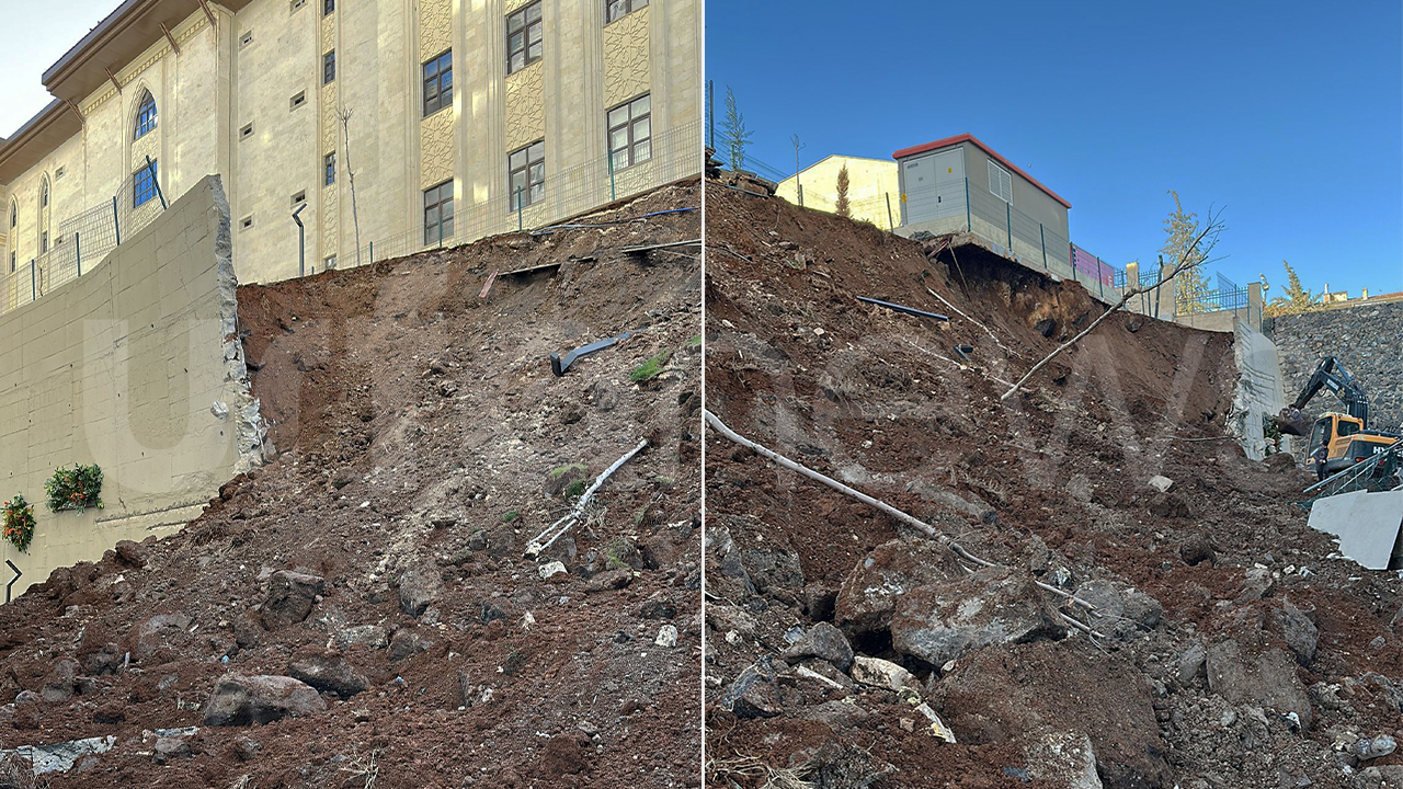 Şanlıurfa'da bir sitenin istinat duvarı çöktü