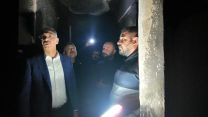 Başkan Kuş, Eyyübiye’de evi yanan vatandaşı ziyaret etti