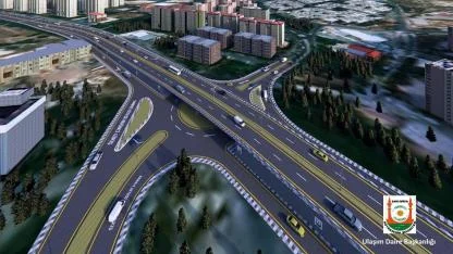 Evren sanayi sitesinde iki adet katlı köprülü kavşak inşaatı başladı