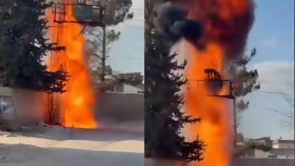 Şanlıurfa’da trafo alev alev yandı